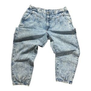 Vtg 80s Chic Jeans Acid Wash High-Waist Pleated Denim | Made in USA | Size 24